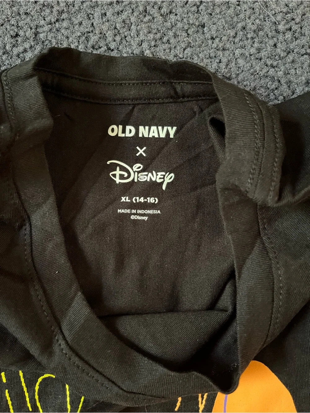 Old Navy “StitchO’Ween” Black Tee with Orange Pumpkin-Stitch Graphic